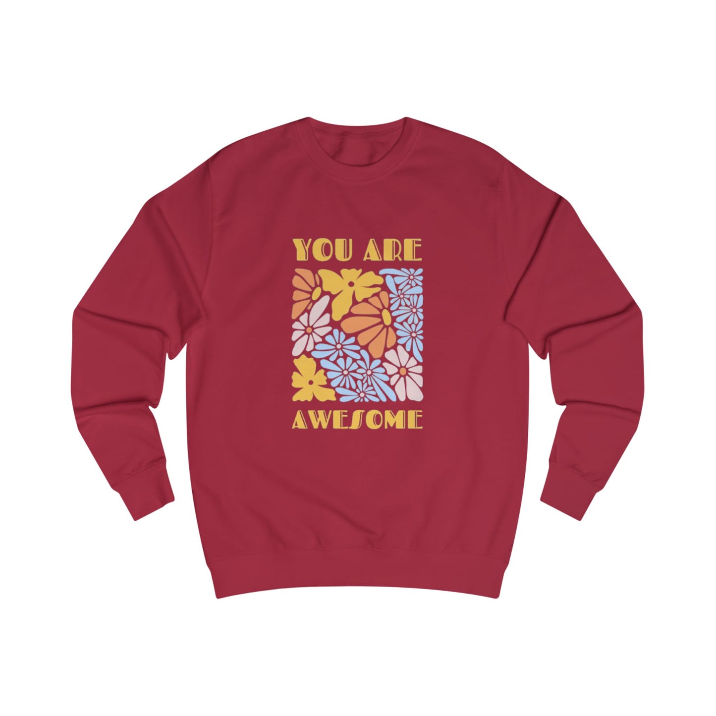 سويت شيرت زهري "أنتِ رائعة" - بلوفر جرافيكي إيجابي للنساء