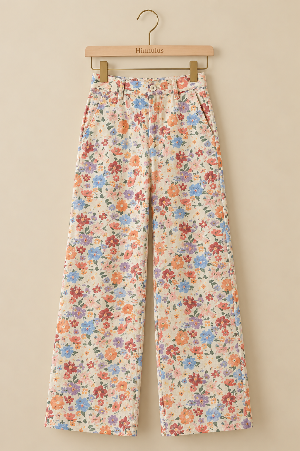 BiBi Washed Floral Printed Twill Barrel Pants