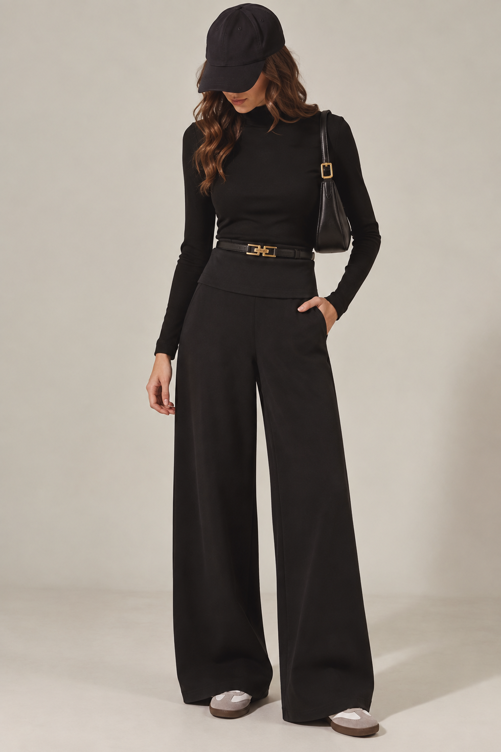 The Ruched Lyocell Mock Neck Top