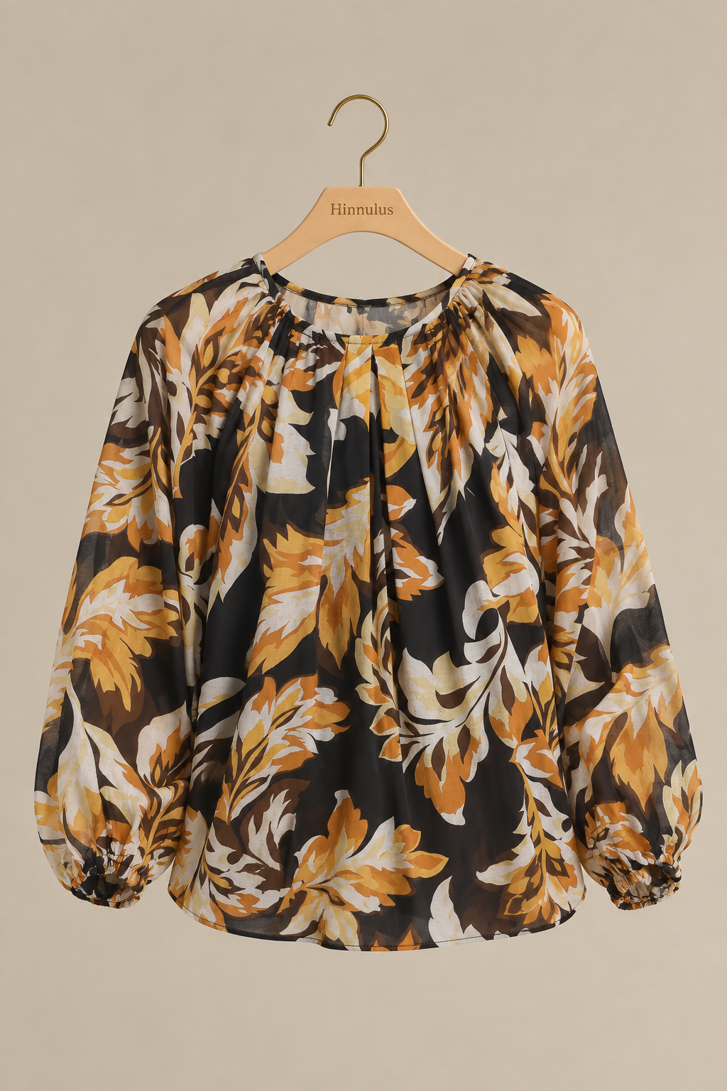 The Autumn Leaf Balloon Sleeve Blouse