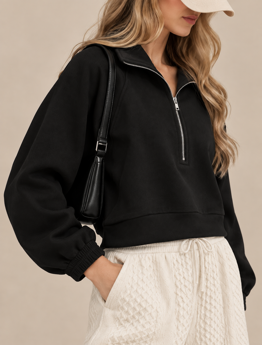 The Sienna Sweatshirt | Modern Half-Zip Essential