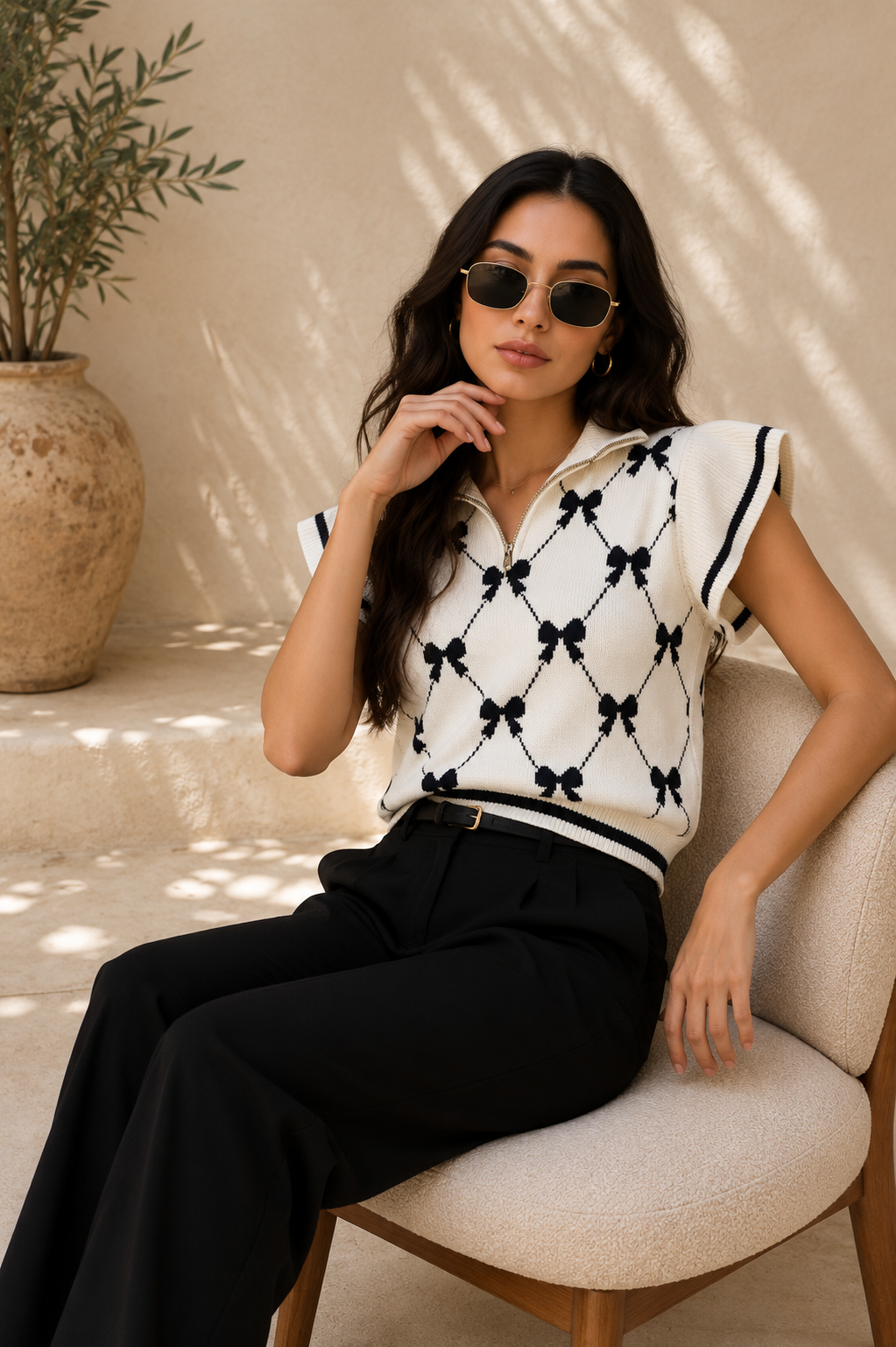 The Blair Sweater Vest | Parisian Bow Knit
