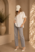 Ruffle Sleeve V-Neck Blouse | Elegant Women’s Blouse