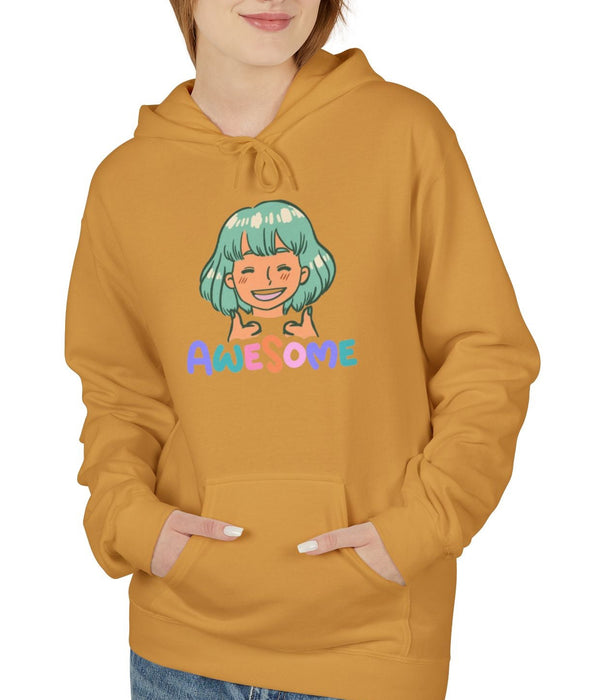 Hoodie — Cute Anime Girl 'Awesome' Graphic Pullover