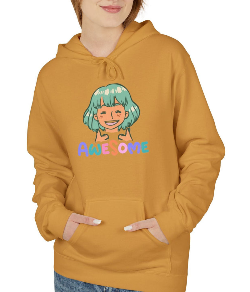 Hoodie — Cute Anime Girl 'Awesome' Graphic Pullover