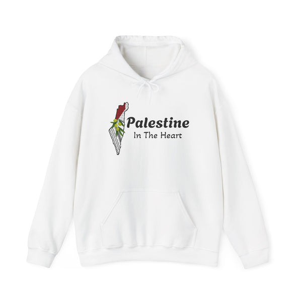 Palestine In The Heart Hoodie – Solidarity Flag Graphic Hooded Sweatshirt