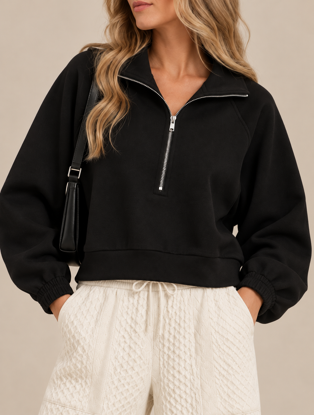 The Sienna Sweatshirt | Modern Half-Zip Essential