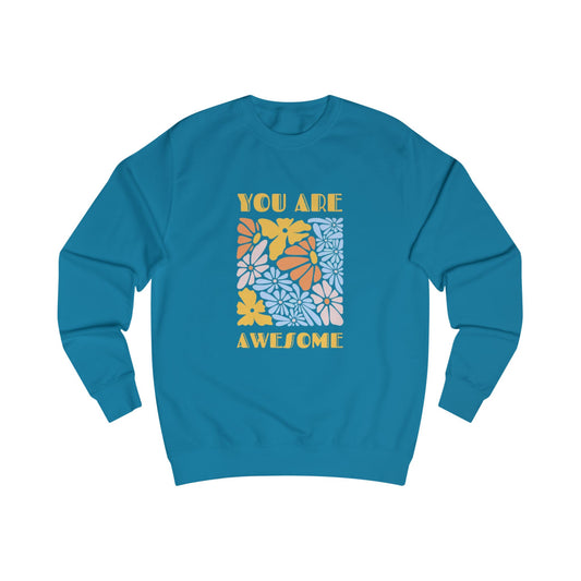 سويت شيرت زهري "أنتِ رائعة" - بلوفر جرافيكي إيجابي للنساء