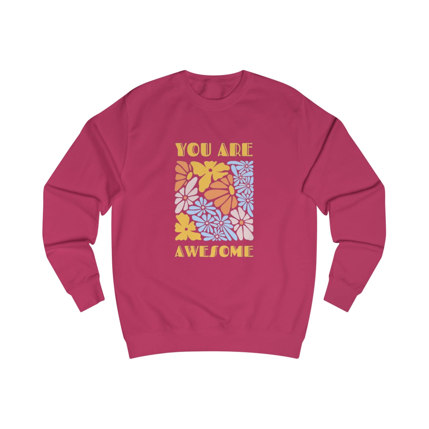 سويت شيرت زهري "أنتِ رائعة" - بلوفر جرافيكي إيجابي للنساء