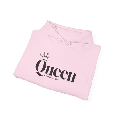 Queen Gothic Script Hoodie — Black Crowned Queen Sweatshirt