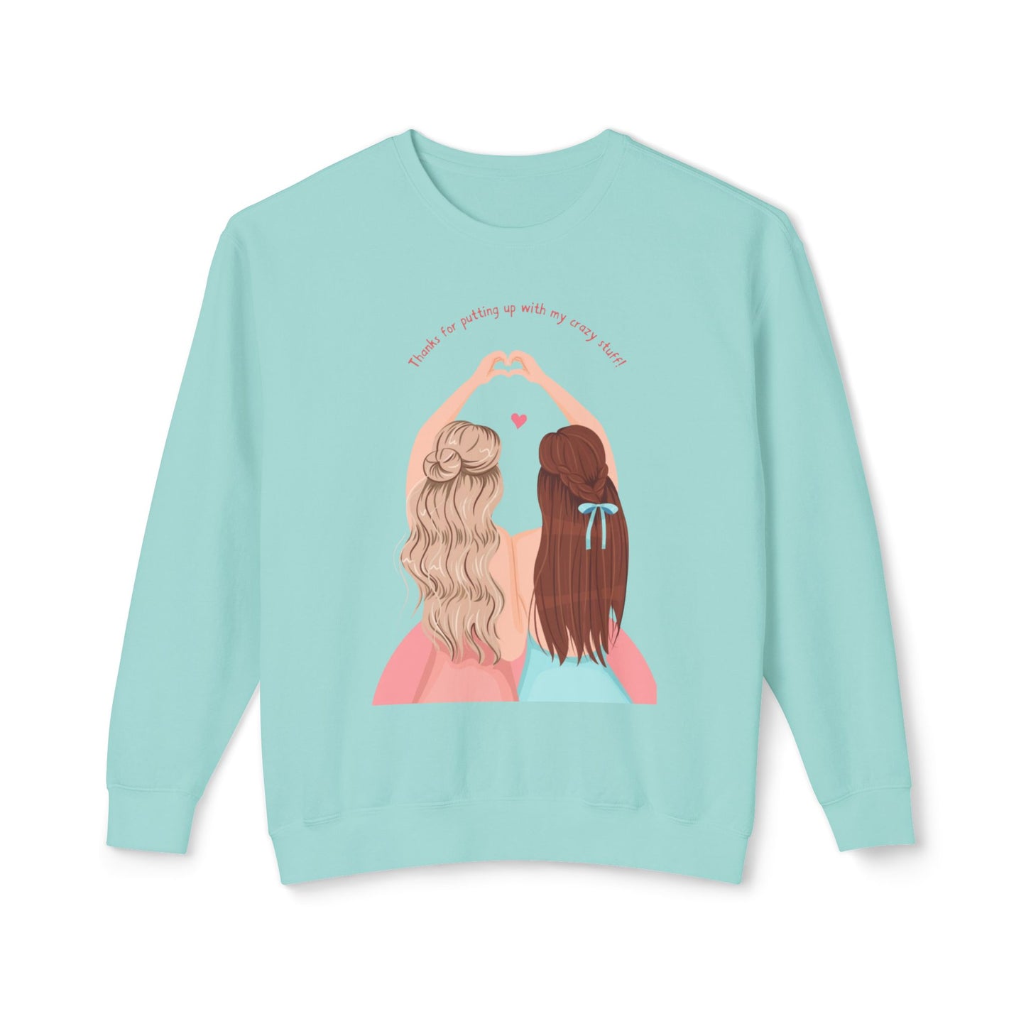 Friendship Crewneck Sweatshirt – Best Friends Heart Hand Pose Pullover