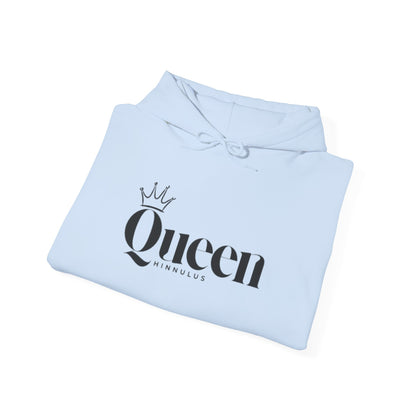 Queen Gothic Script Hoodie — Black Crowned Queen Sweatshirt