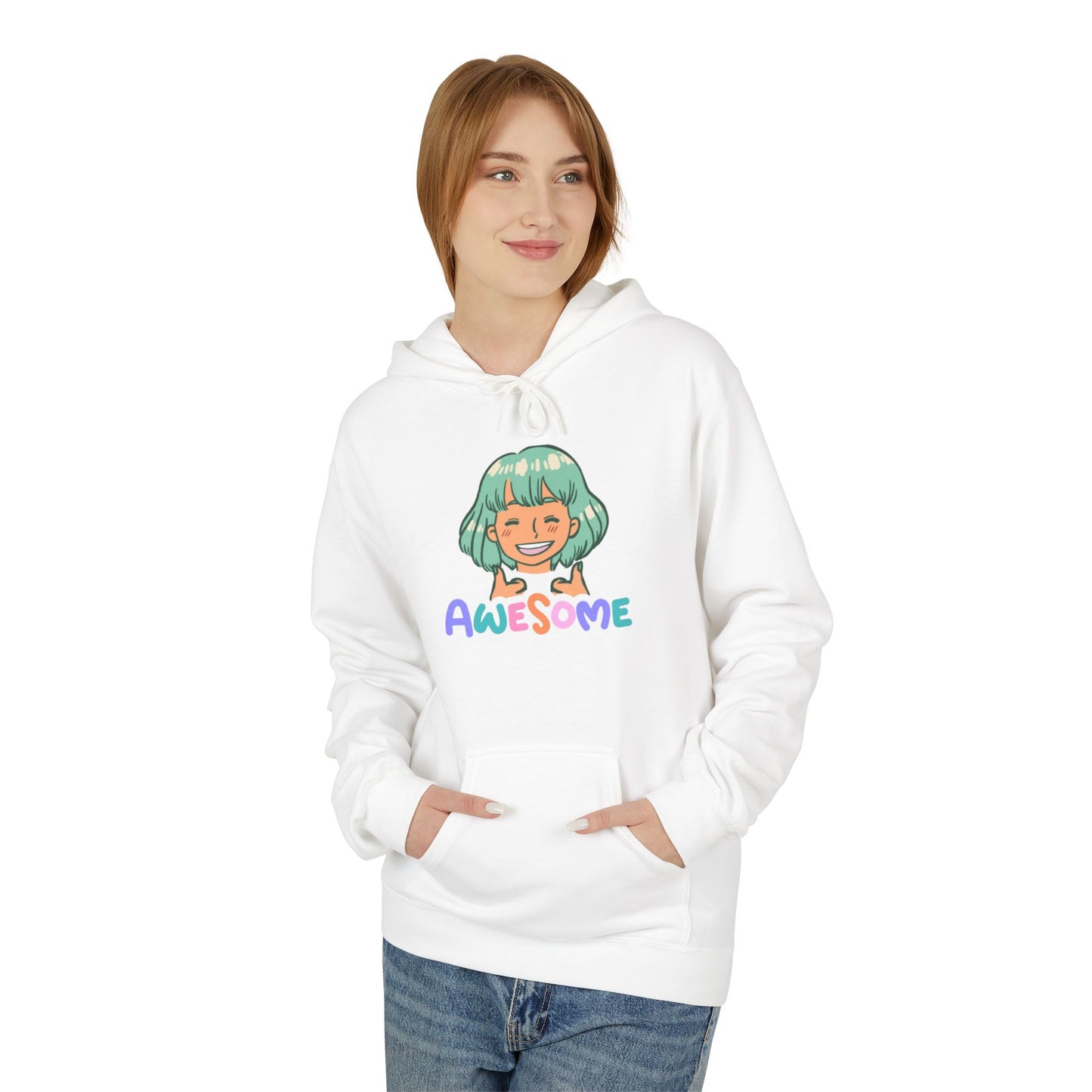 Hoodie — Cute Anime Girl 'Awesome' Graphic Pullover