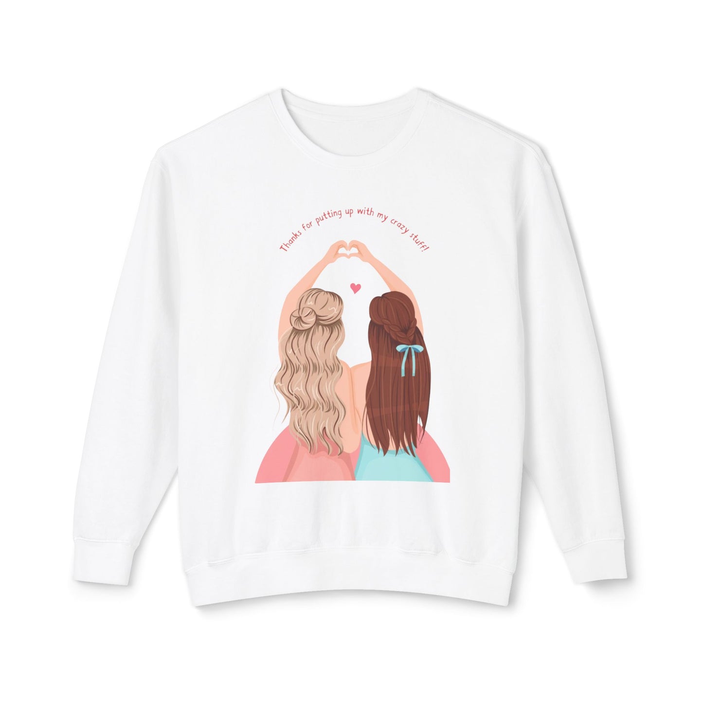 Friendship Crewneck Sweatshirt – Best Friends Heart Hand Pose Pullover