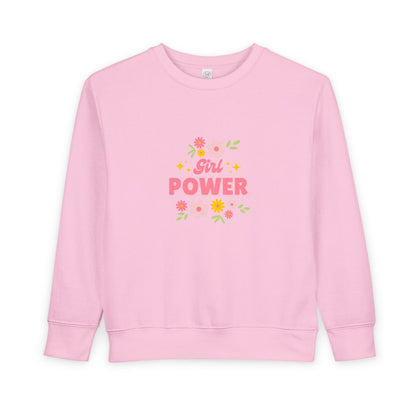 سويت شيرت "قوة الفتاة" للأطفال الصغار، سويت شيرت لطيف للأطفال، ملابس أطفال مزينة بالزهور، هدية مُمكِّنة، ملابس عيد ميلاد، أزياء أطفال