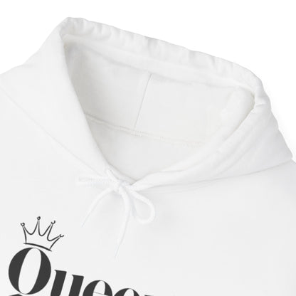 Queen Gothic Script Hoodie — Black Crowned Queen Sweatshirt
