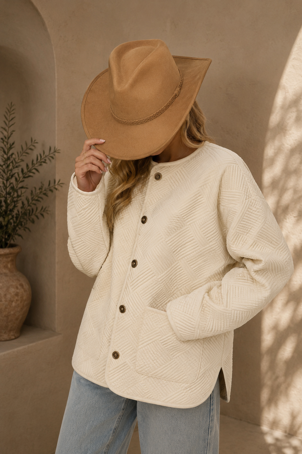 The Genevieve Jacquard Jacket | Timeless Textured Elegance