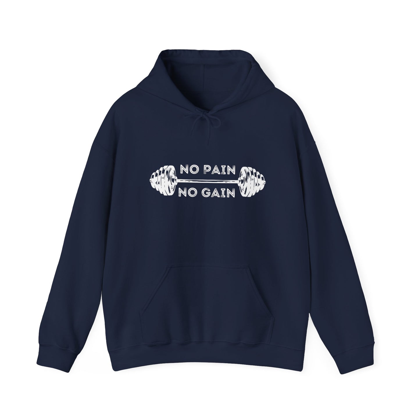 No Pain No Gain Hoodie — Fitness Barbell Workout Hoodie