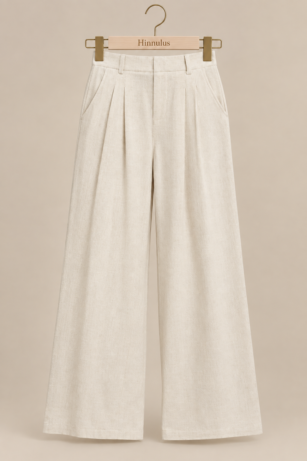 Umgee High Waist Linen Blend Wide Leg Trousers