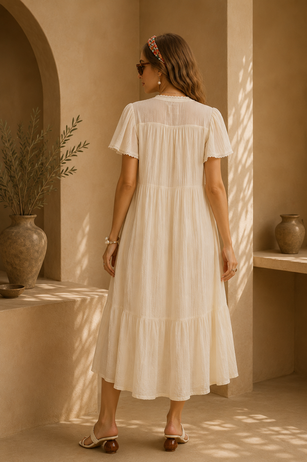 Textured Tiered Midi Dress | Elegant Women’s Dress