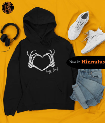 هودي جرافيكي Love Bones - بلوفر كاجوال عصري للبنات