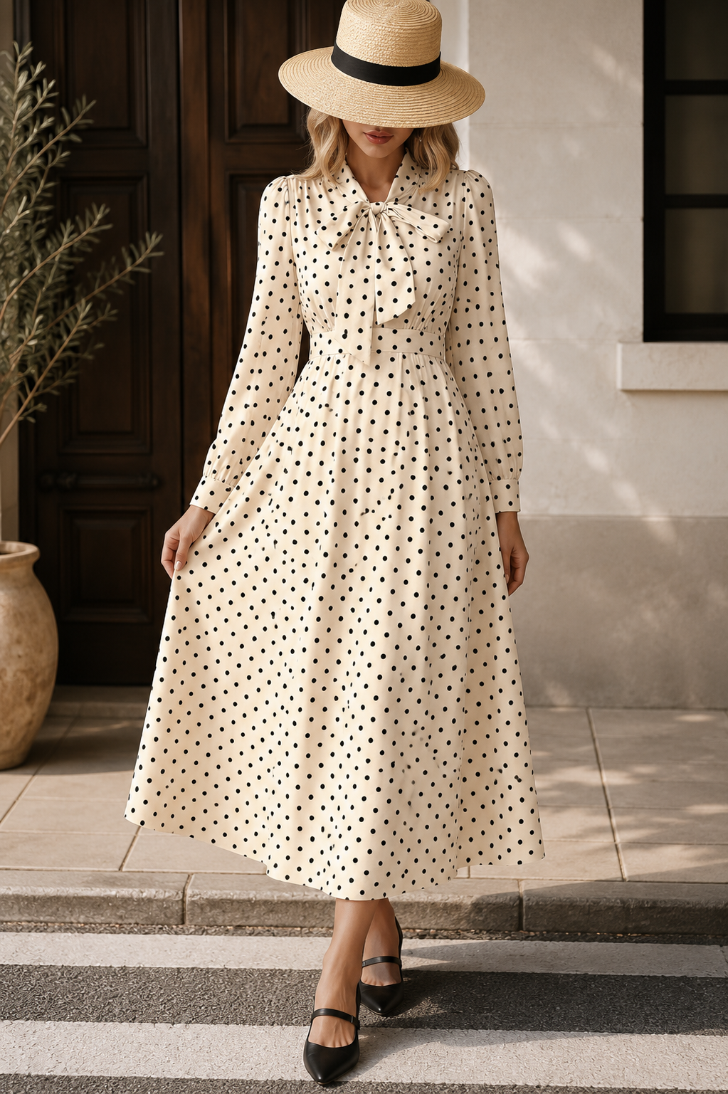 The Isabelle Polka Dot Midi Dress