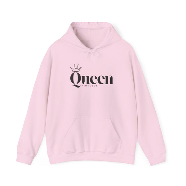 Queen Gothic Script Hoodie — Black Crowned Queen Sweatshirt