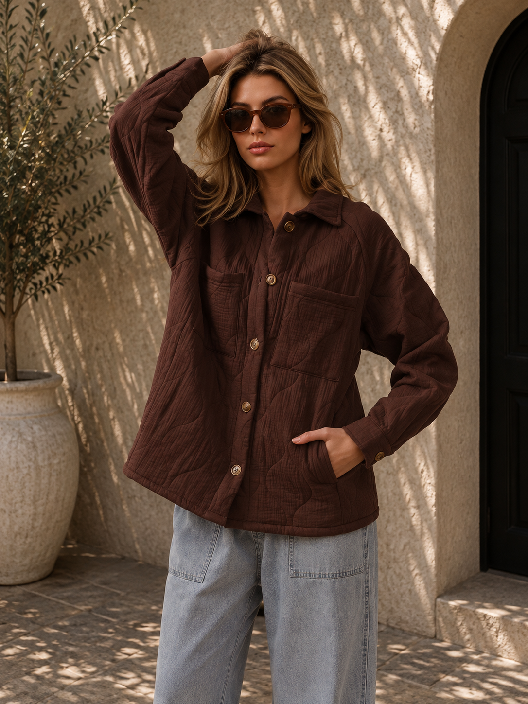 The Aspen Quilted Shacket | Signature Cotton Layer