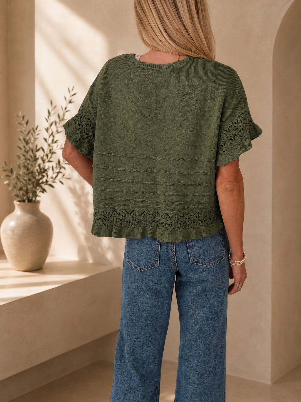 The Emilia Knit Top | Romantic Lace Detail