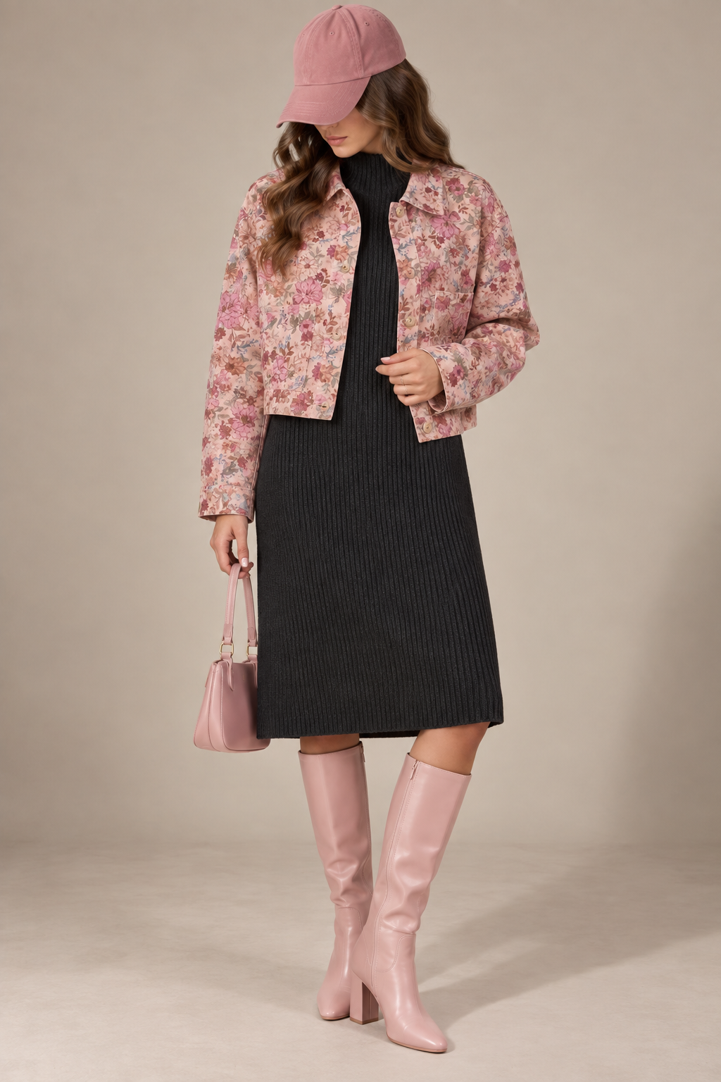 The Ribbed Cotton Mock Neck Dress