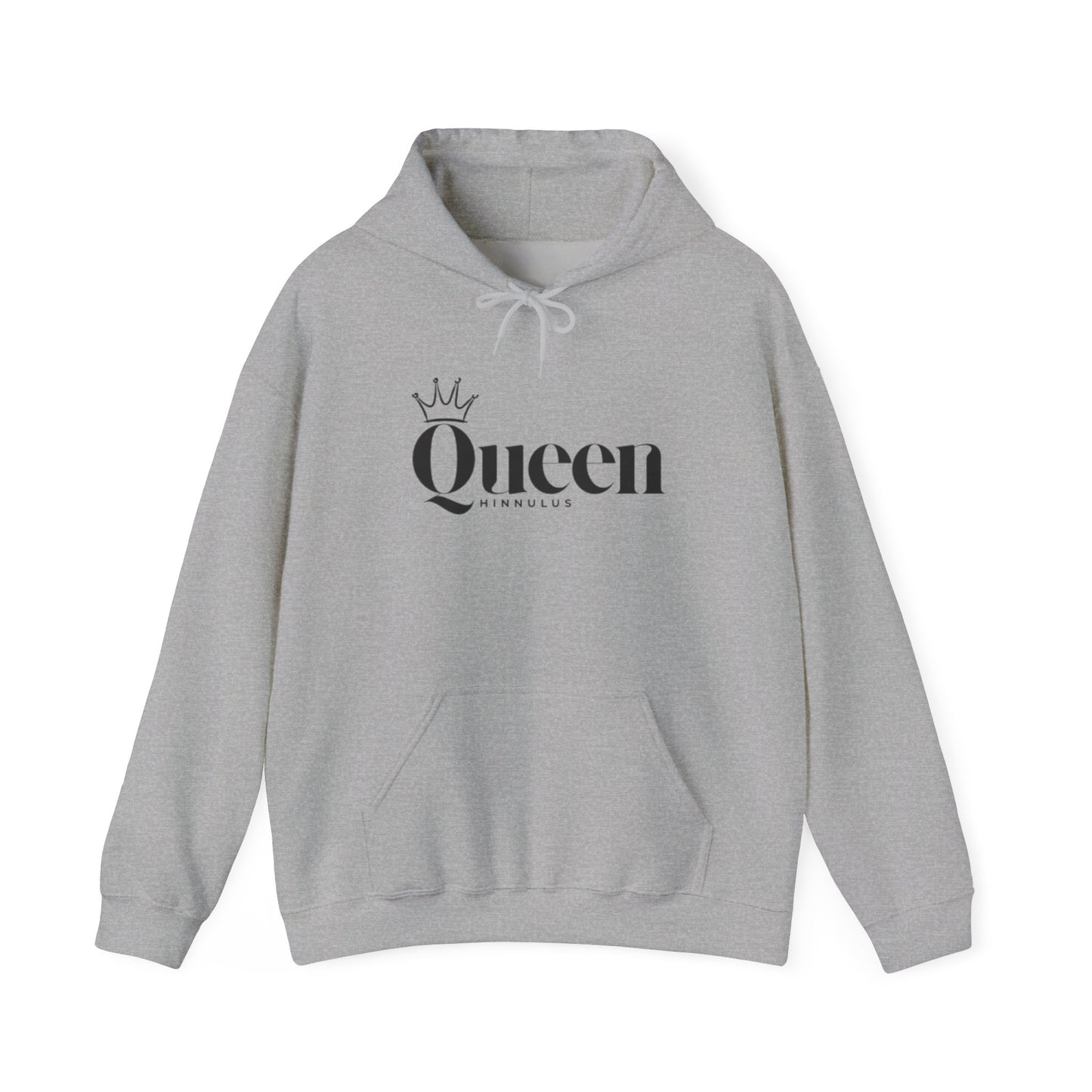 Queen Gothic Script Hoodie — Black Crowned Queen Sweatshirt