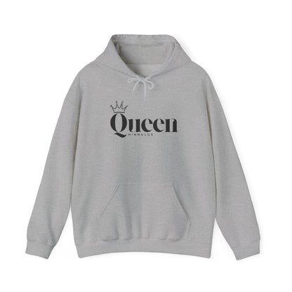 Queen Gothic Script Hoodie — Black Crowned Queen Sweatshirt