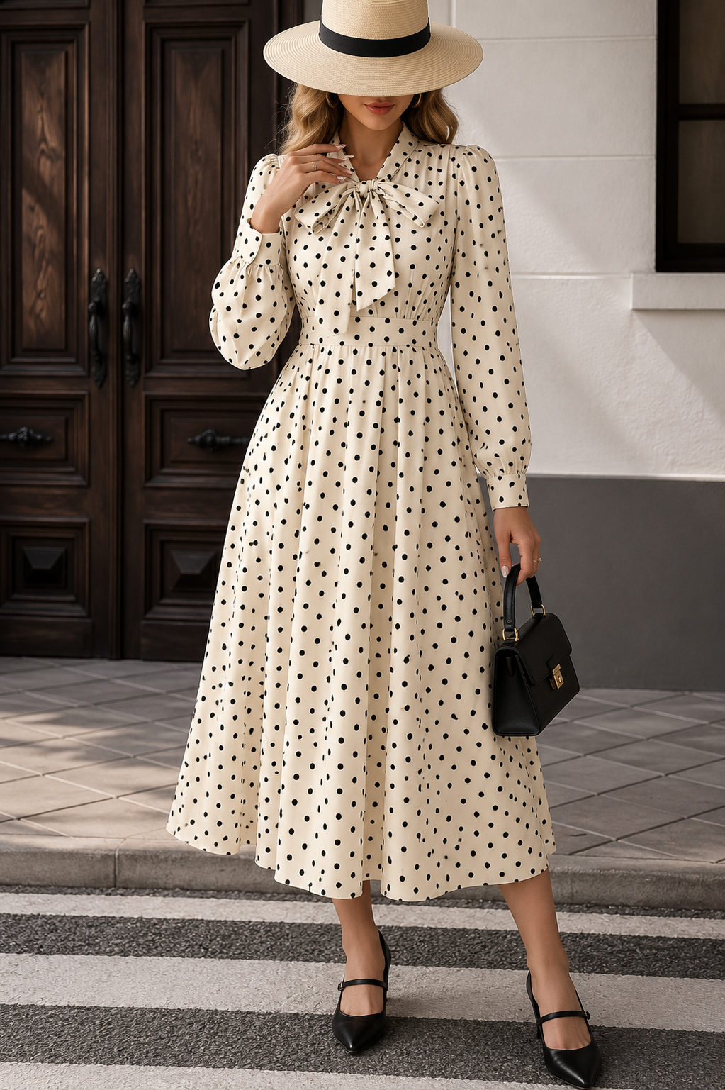 The Isabelle Polka Dot Midi Dress