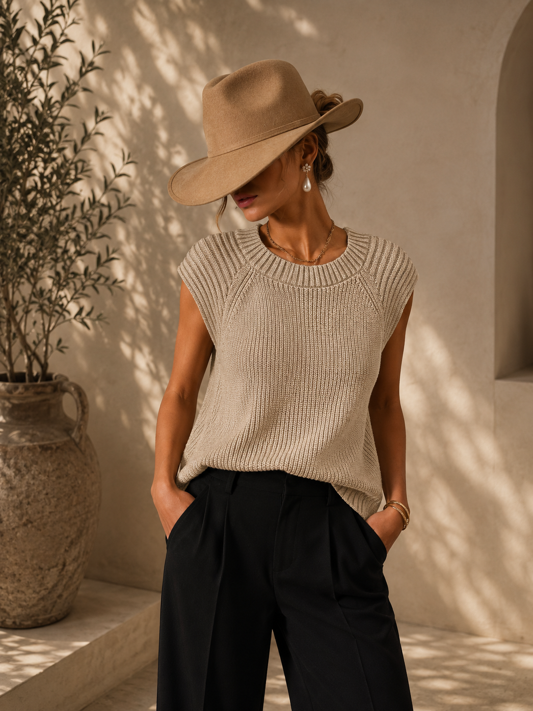 The Margot Sweater Vest | Mineral Cotton Knit