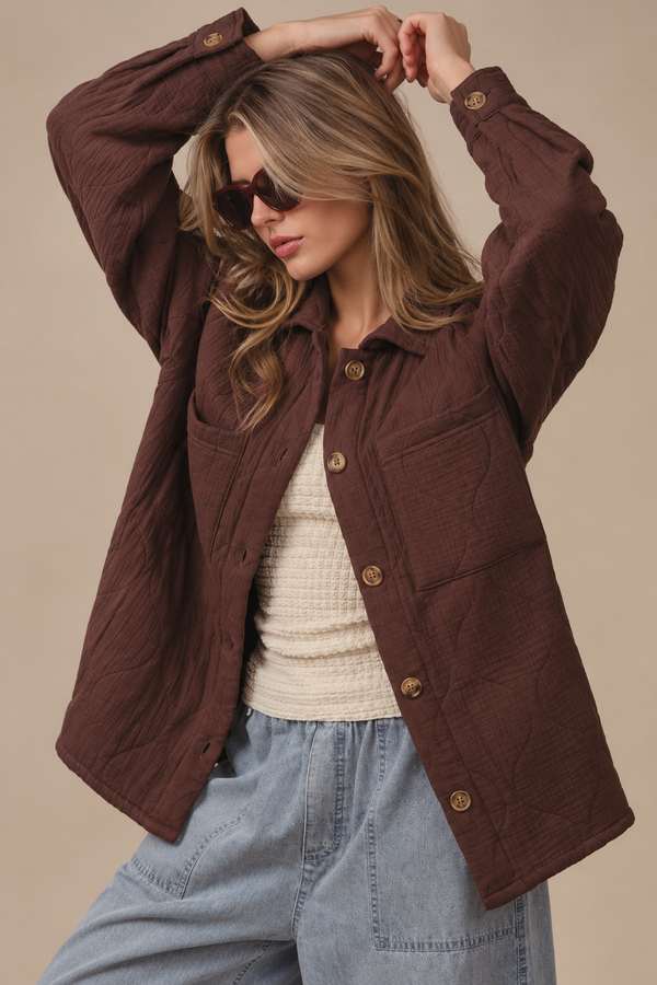 The Aspen Quilted Shacket | Signature Cotton Layer