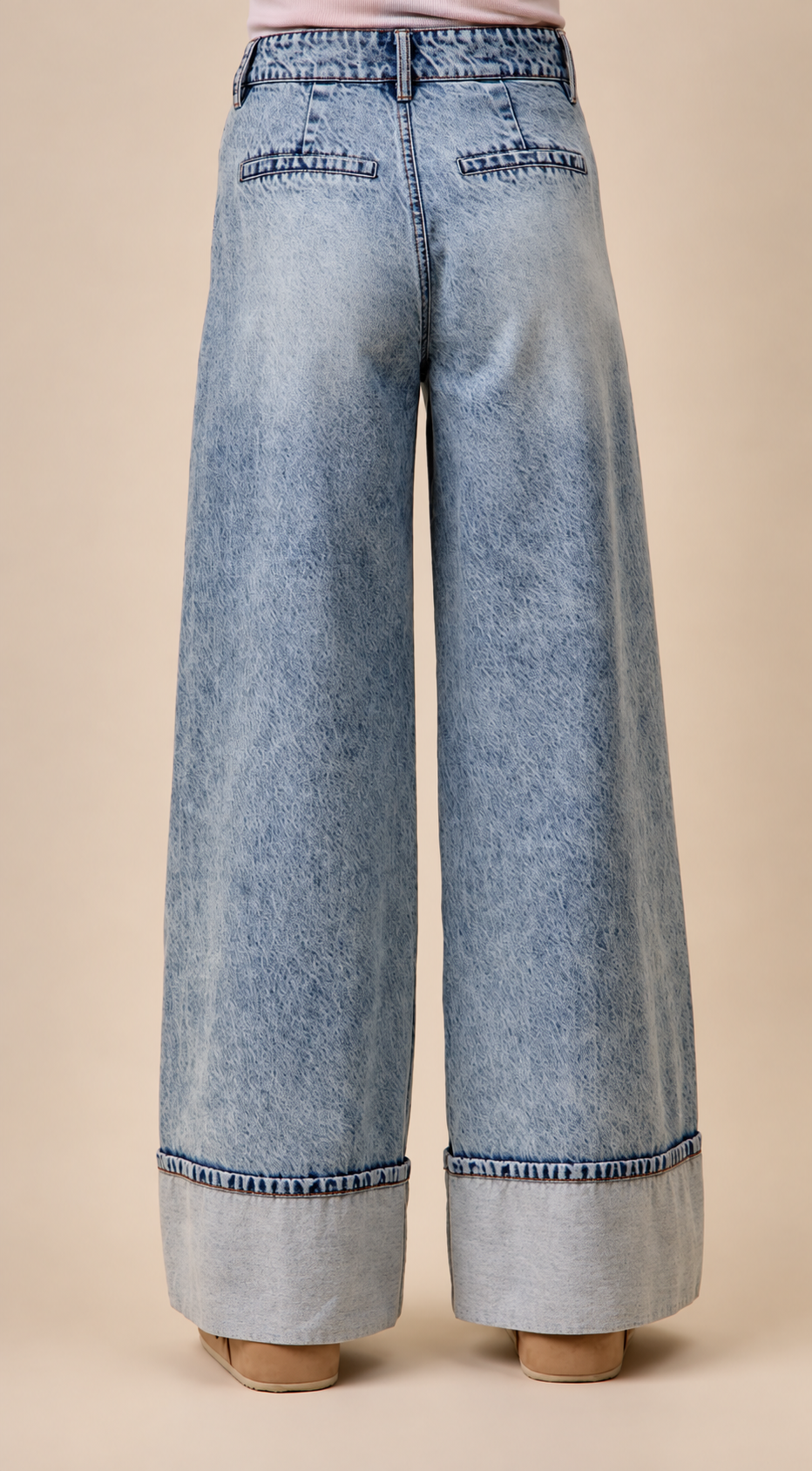The Pleated Wide-Leg Denim Jeans