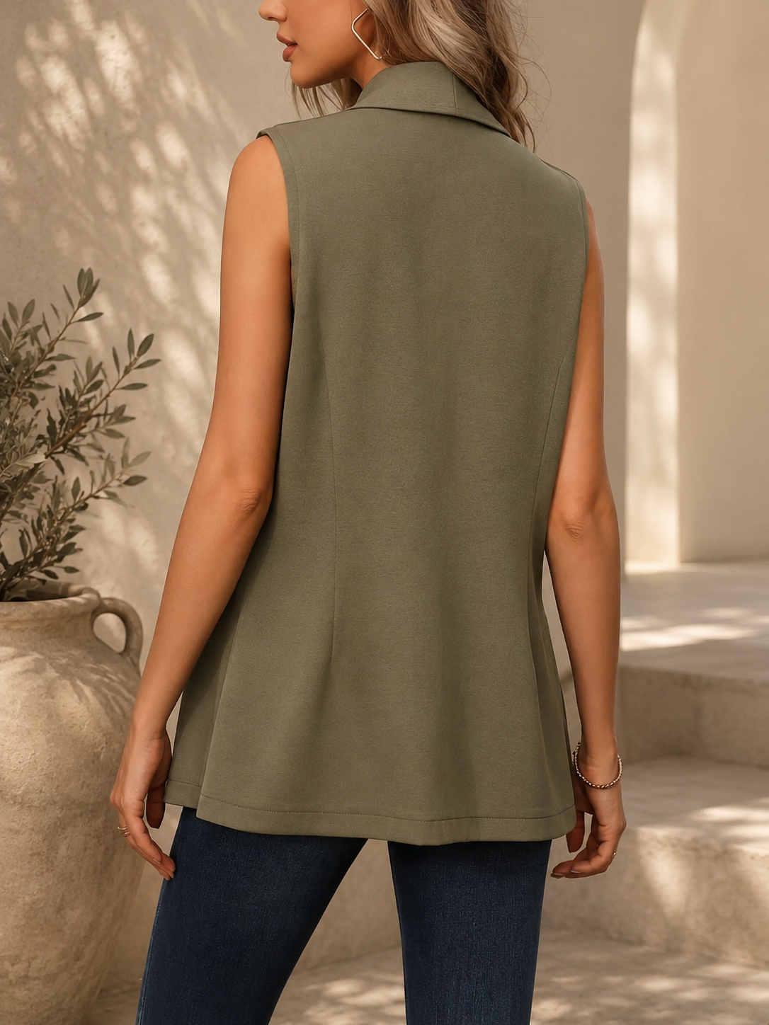 Minimal Longline Vest Coat