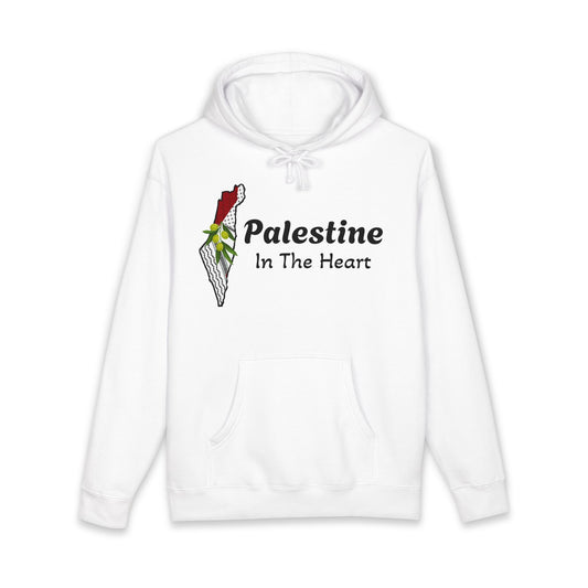 Palestine In The Heart Hoodie – Map & Olive Branch Solidarity Pullover