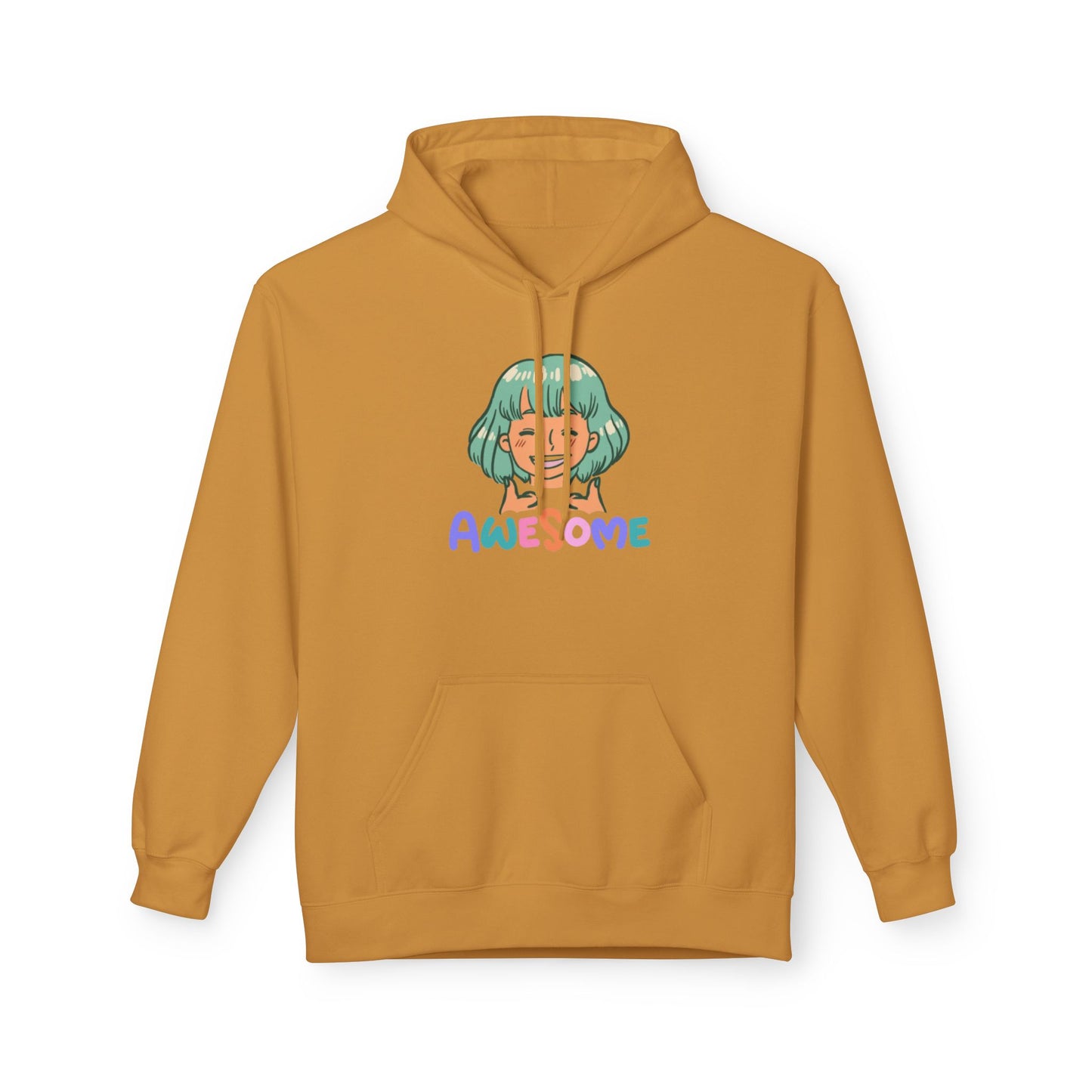 Hoodie — Cute Anime Girl 'Awesome' Graphic Pullover