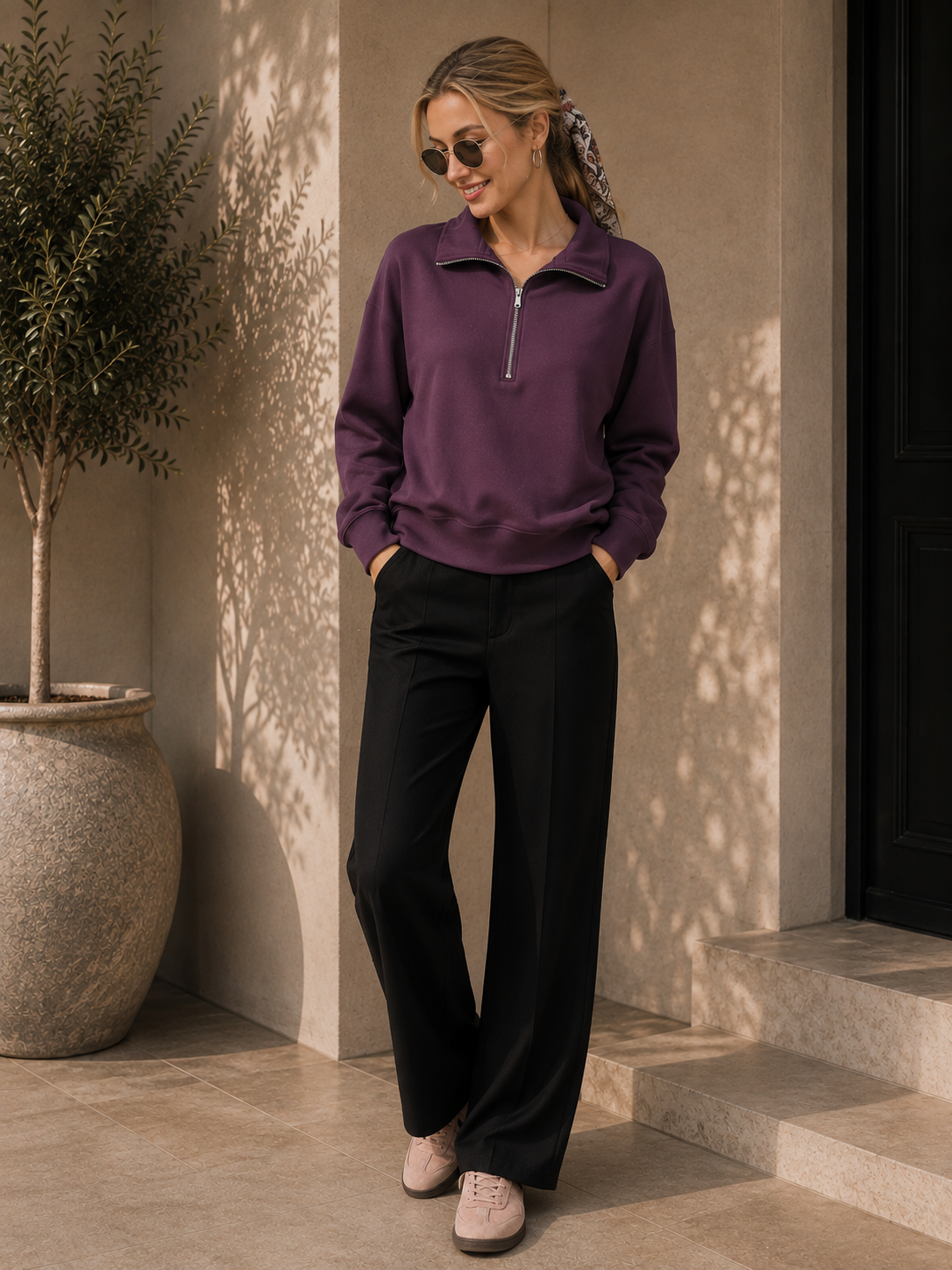 The Quinn Sweatshirt | Soft Luxe Half-Zip