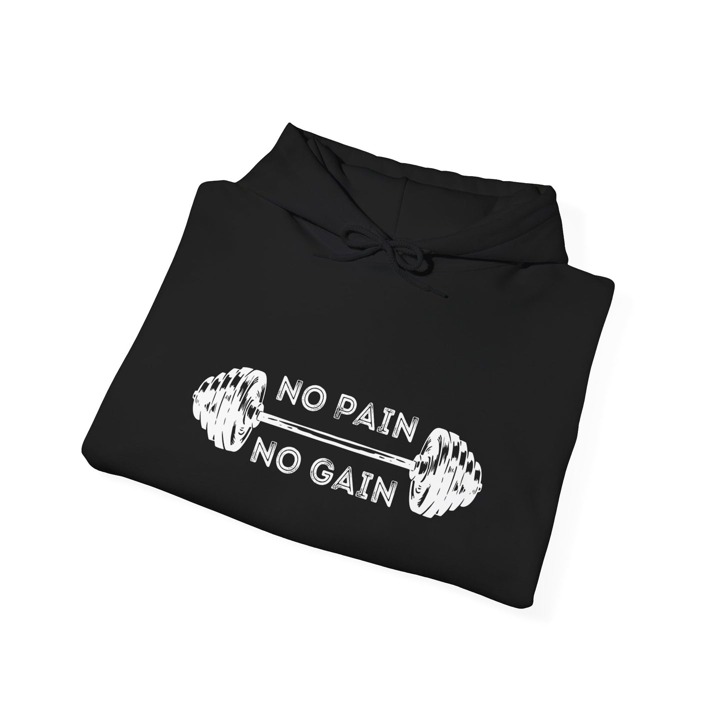 No Pain No Gain Hoodie — Fitness Barbell Workout Hoodie