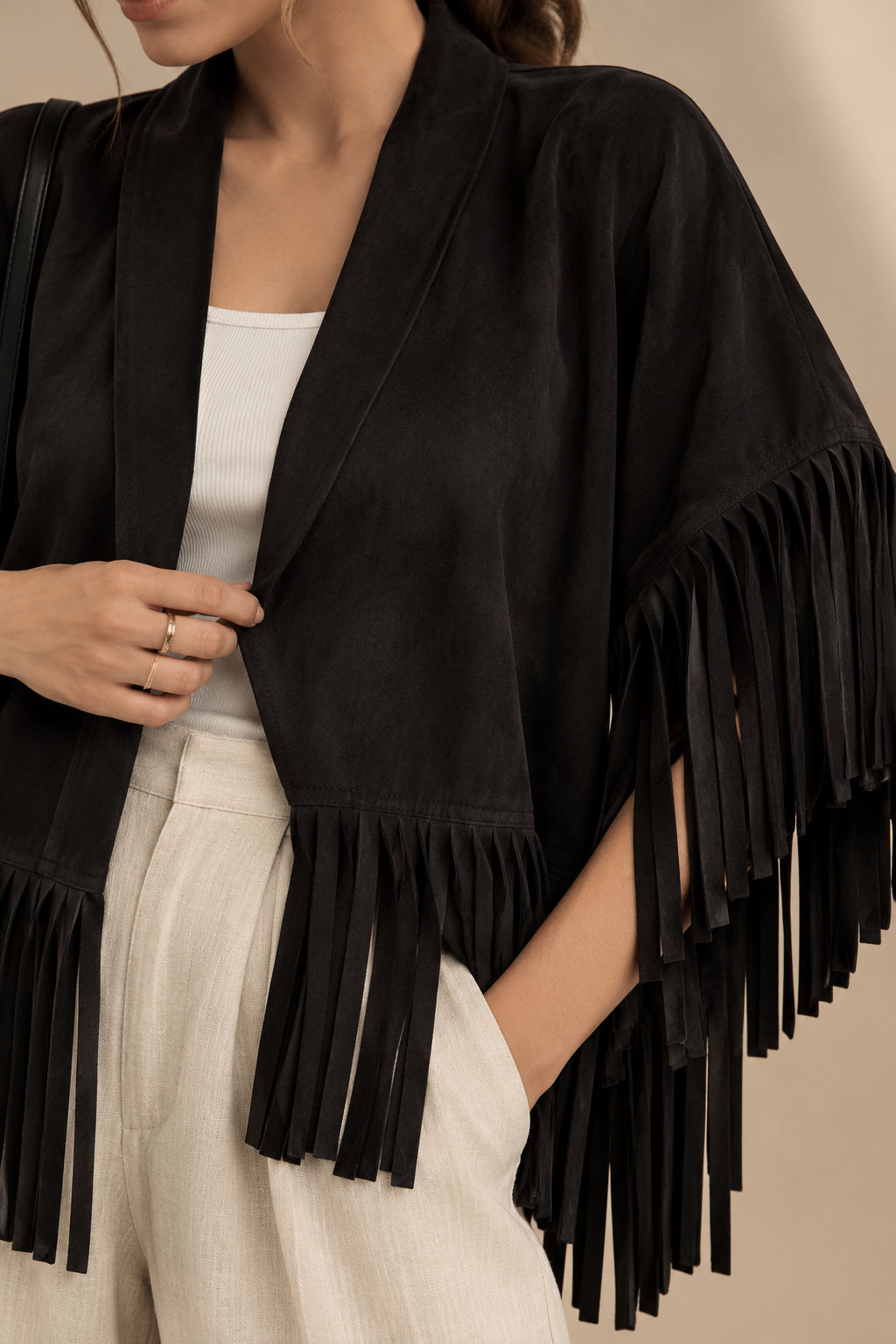 The Fringe Edge Open Blazer