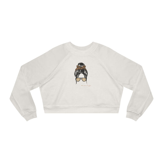 بلوفر قصير - سويت شيرت جرافيكي بطبعة كعكة فوضوية لفتاة القهوة للنساء