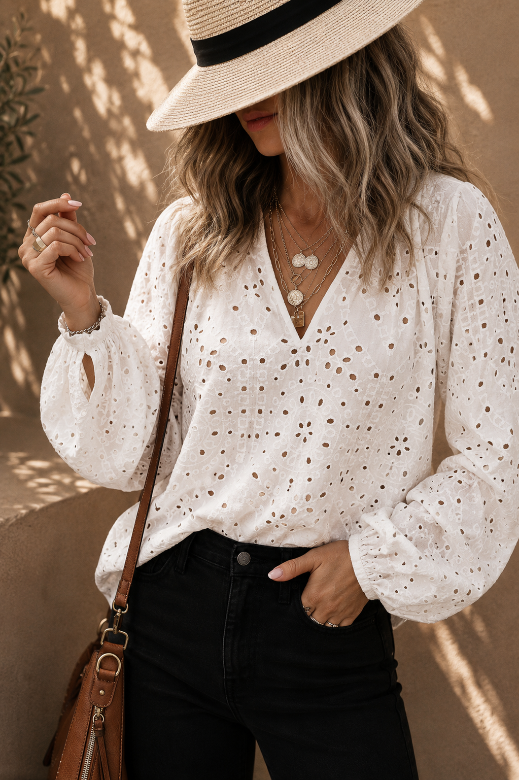 The Elodie Blouse | Cotton Eyelet Elegance