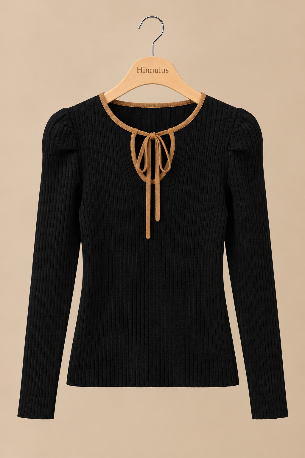 The Rosalie Knit Top | Contrast Tie Elegance