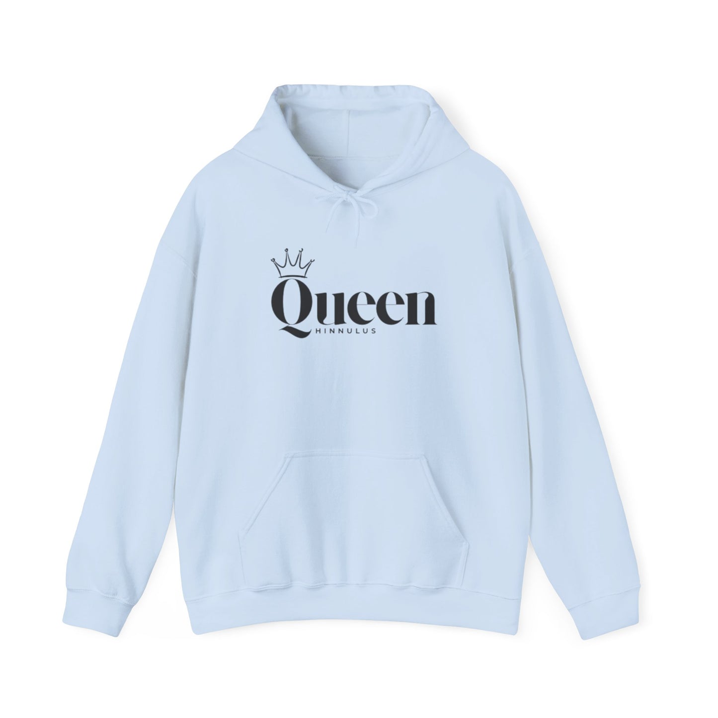 Queen Gothic Script Hoodie — Black Crowned Queen Sweatshirt