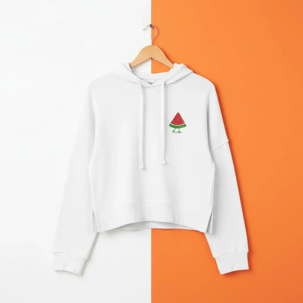 Cozy White Watermelon Slice Hoodie – Stylish Winter Sweatshirt - Hinnulus