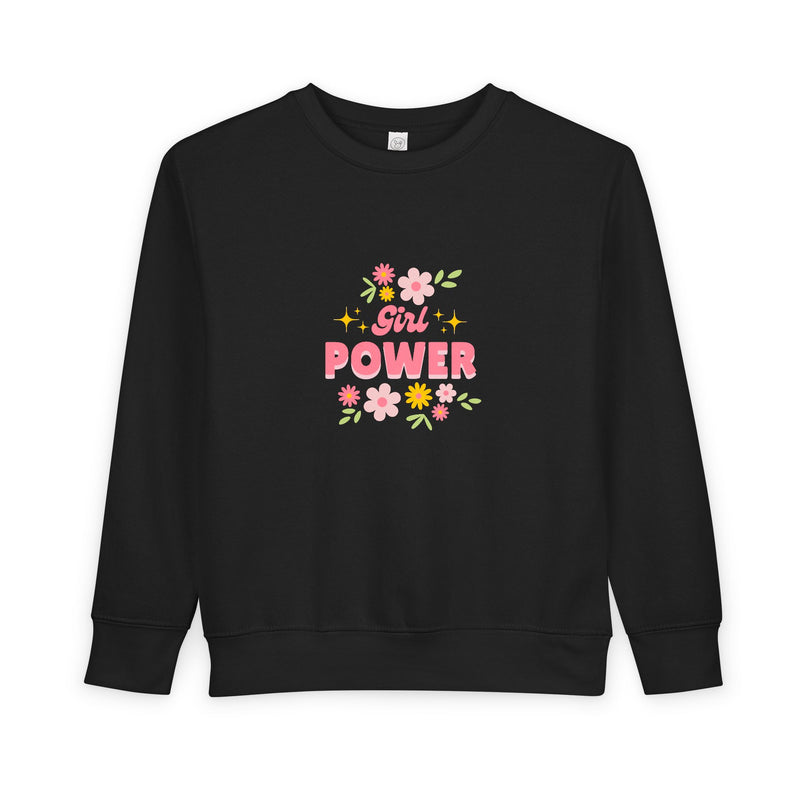 Girl Power Toddler Sweatshirt, Cute Kids Sweater, Floral Toddler Clothing, Empowering Gift, Birthday Outfit, Toddler Fashion