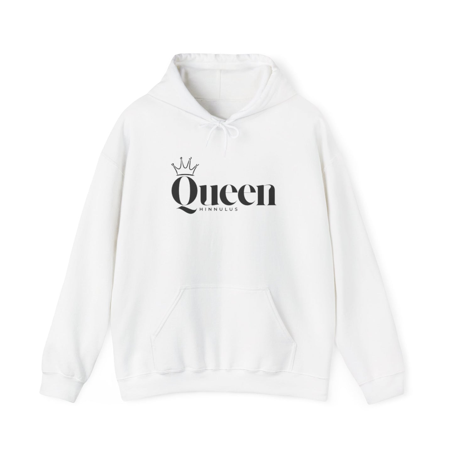 Queen Gothic Script Hoodie — Black Crowned Queen Sweatshirt