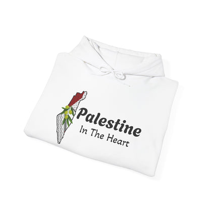 Palestine In The Heart Hoodie – Solidarity Flag Graphic Hooded Sweatshirt